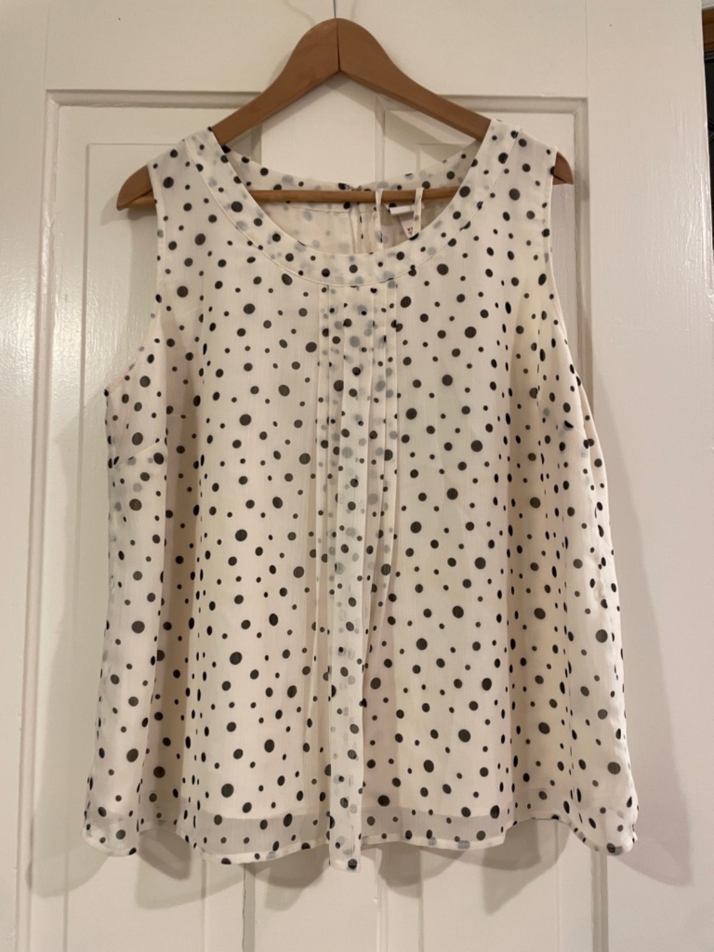 Vintage Merona Cream Sleeveless Polka Dot Camisole